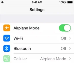 toggle airplane mode
