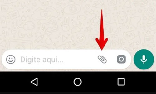 toque icone de clipe de papel whatsapp android