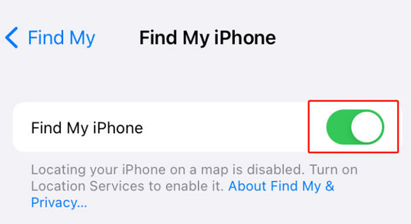 turn off find my