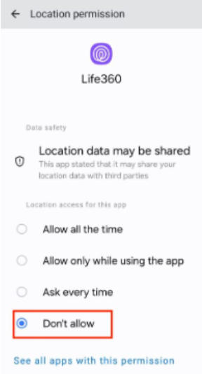 turn off life360 location