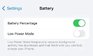 turn off low power mode