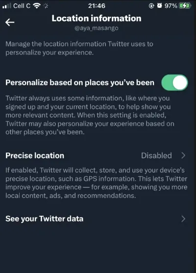 turn off tweet location