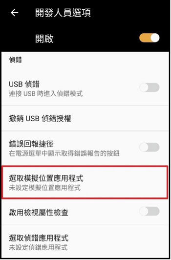 turn on developer options