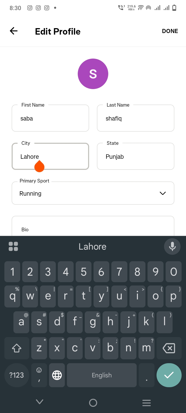 type into the location box
