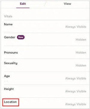 update hinge location via Hinge Profile Page