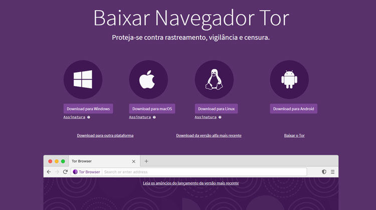 Use um navegador criptografado como o Tor