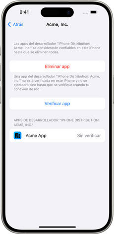 Verificar app iOS
