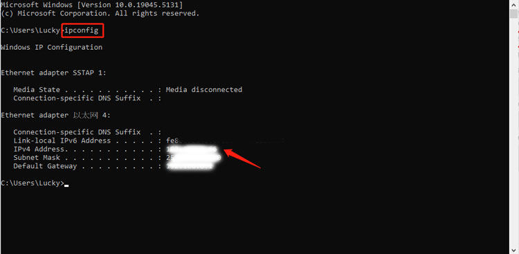 Verificando IP no PC