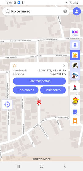 digite endereço MocPOGO for Android