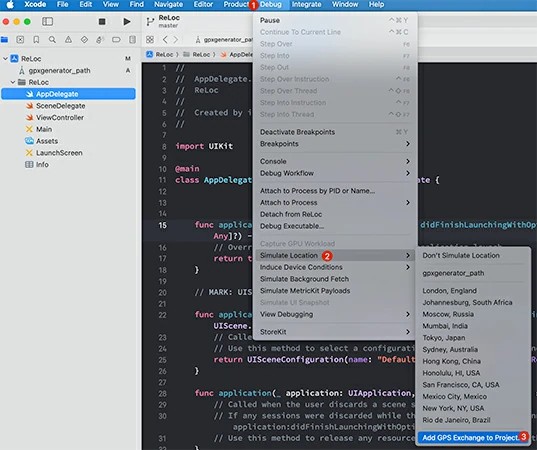 Xcode GPXファイルをインポート