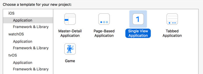 xcode single view app